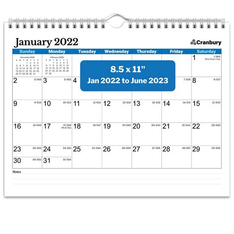 Cranbury Small Wall Calendar 2022 2023 Blue Use 85x11 Calendar Now