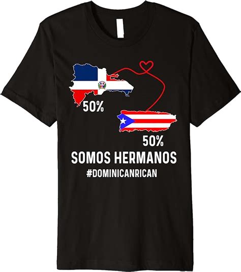 Half Puerto Rican Half Dominican Flag Map Combined Pr Rd Premium T Shirt Clothing