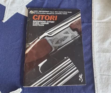 ORIGINAL BROWNING CITORI Over Under Shotgun Owner S Manual PicClick