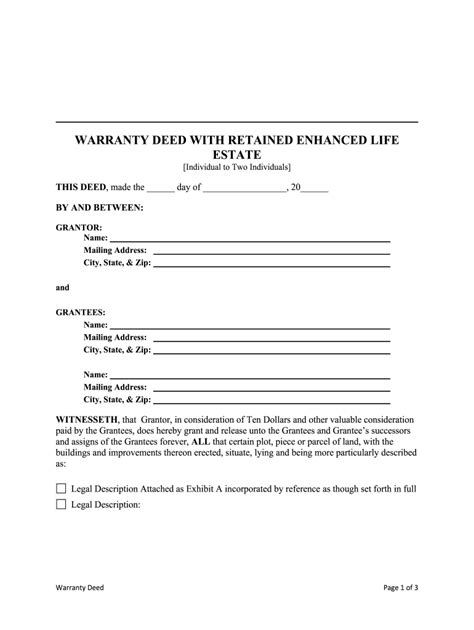 Life Estate Deed Template Form Fill Out And Sign Printable Pdf Template Airslate Signnow