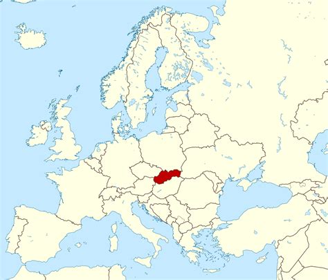 Slovakia On Europe Map Cities And Towns Map