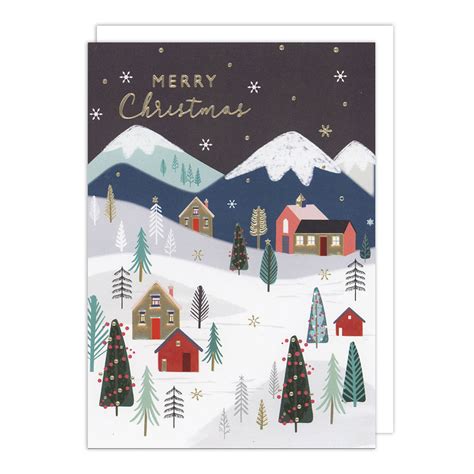 laura darrington design snow scene christmas boxed cards cpa 06