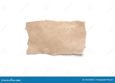 Ripped Vintage Paper Background Torn Brown Paper On White Stock Photo