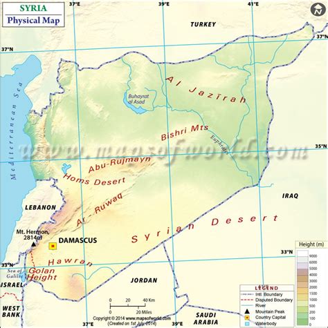 Physical Map Of Syria