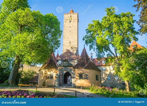Rothenburg Ob Der Tauber Castle Tower And Gate Stock Photo Image Of
