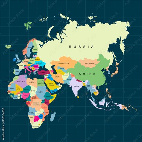 Territory Of Continents Africa Europe Asia Eurasia Dark
