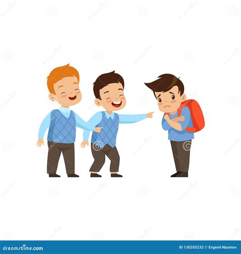 Boys Laughing and Pointing at Sad Boy, Bad Behavior, Conflict between