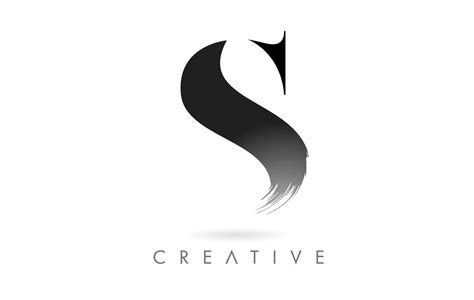 Artistic S Brush Stroke Letter Design Logo Icon Vector Elegant