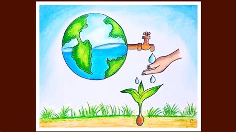 How To Draw Save Water Save Nature Drawing Nature Scenery Drawinggo