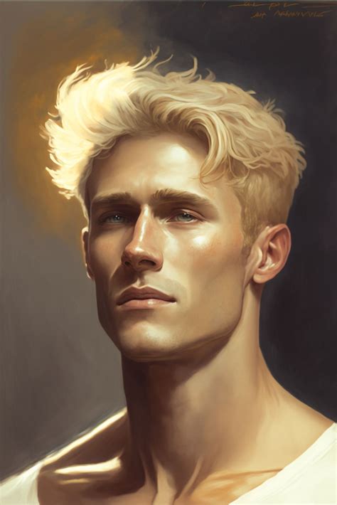 A Modern Young Man Without A Jacket Minus Shirt Gold Blond Hair Will
