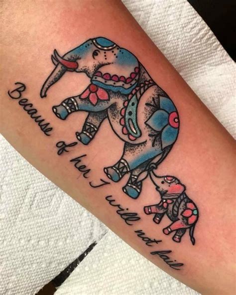 Mom Elephant Tattoo Tattoos For Daughters Mother