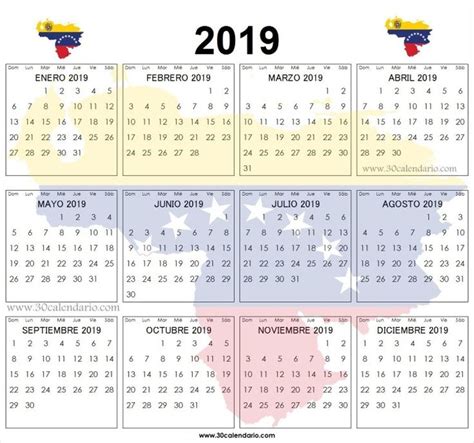 Calendario 2019 Venezuela Feriados Para Imprimir 2 30 Calendario