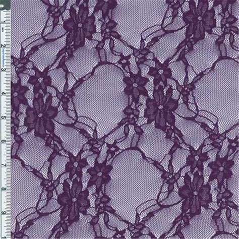Purple Floral Stretch Lace Knit Lace Knitting Purple Floral Knitting