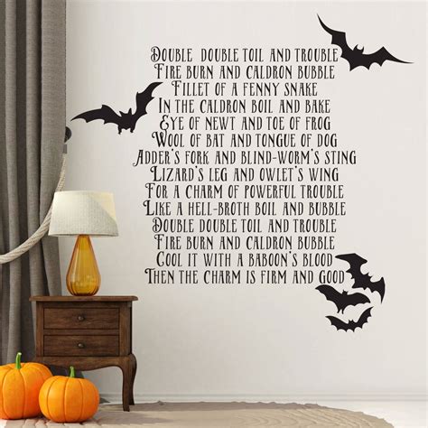 Double Double Toil And Trouble Halloween Wall Decal The 3 Witches Chant