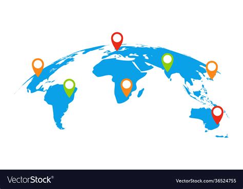 World Map Infographics Continents With Colorful Vector Image