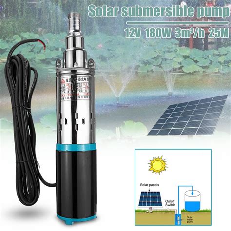ZYIY DC 12V Solar Submersible Pump Electric Deep Well Pump 3 Inch