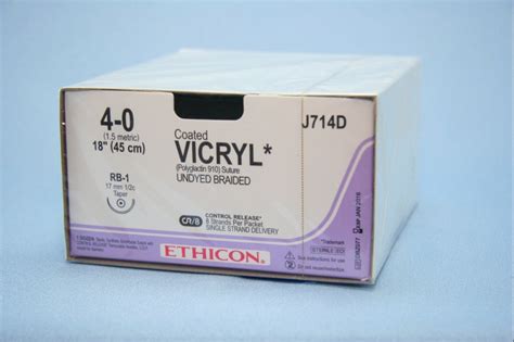 Ethicon Suture J714d 4 0 Vicryl Undyed 8 X 18 Rb 1 Taper Cr8 8