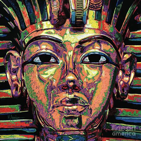 King Tutankhamun Death Mask Painting By Maria Arango Pixels Merch