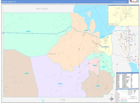 Tooele County Ut Wall Map Color Cast Style By Marketmaps Mapsales
