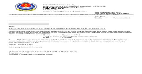 Surat Jemputan Taklimat Asrama Pdf Document