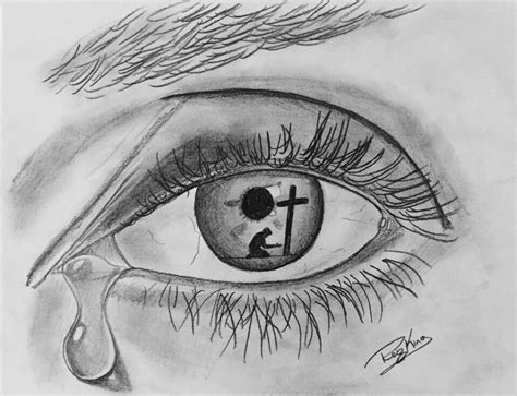 Jesus on his cross, with his brother drawing. In the Eye of a Sinner by Rob King - Drawing All Drawing ...