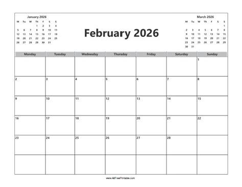 February 2026 Printable Calendar Templates