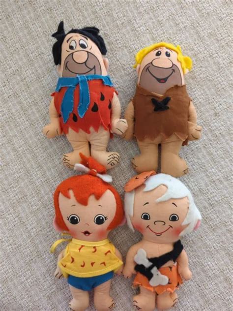 1972 The Flintstones Fredbarney Pebbels Bamm Bamm Plush