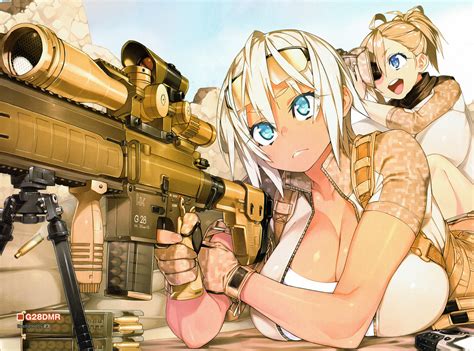 Fondos De Pantalla Original Art Real Xxiii Battle Rifle Rubia Ojos Azules Chicas Anime