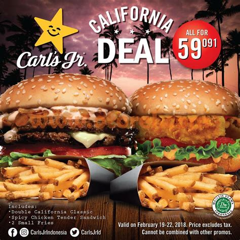 40,044 likes · 63 talking about this. Promo CARLS JR California Deal 2 menu burger pilihan + 2 ...