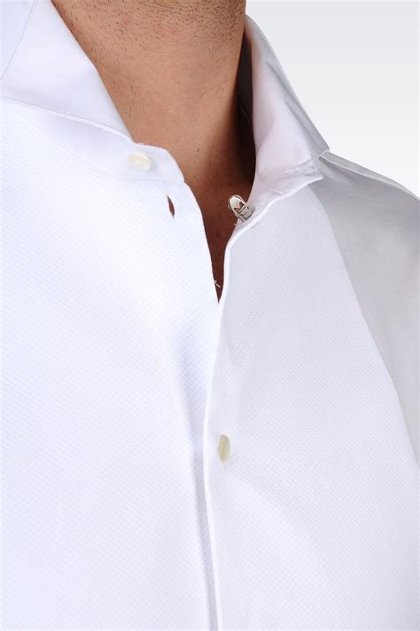 Armani Dress Shirt With Butterfly Collar In White For Men Lyst