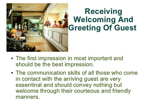 Receiving And Welcoming Of Guest