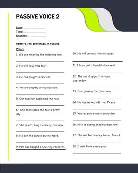 Passive Voice Chart Worksheets And Answer Keys By The Reflective Teacher