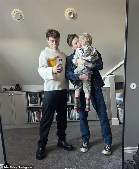 tom daley 27 reunites with his husband dustin lance black 47 in sweet snaps with son robbie