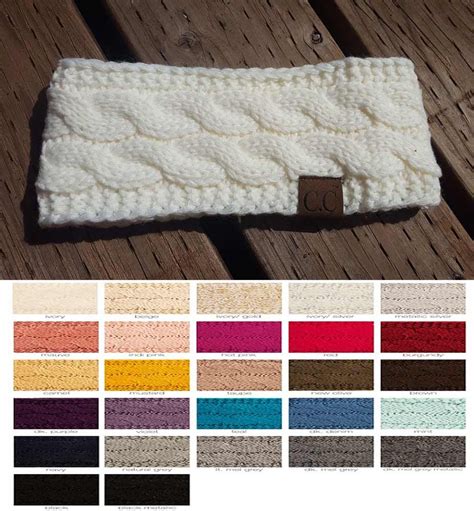 Cable Knit Cc Headband With Plush Lining