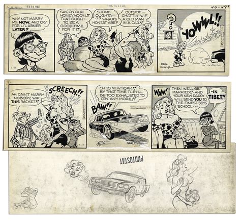 Lot Detail Lil Abner Comic Strips Drawn And Signed By Al Capp From February 1966