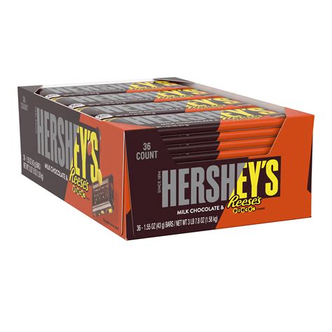 Hershey S Milk Chocolate With Reese S Pieces Standard Candy Bar Box Oz Ct Walmart