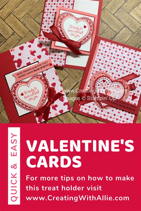 Three Valentines Cards Using From My Heart Suite From Stampin Up