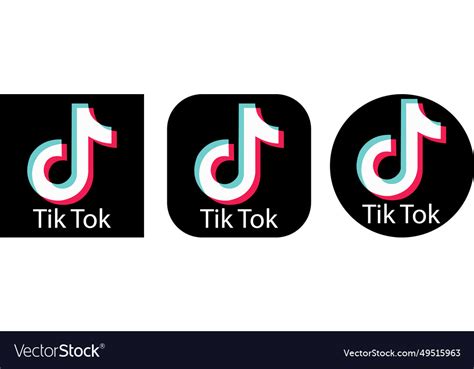 tik tok icon set social media logos black vector image