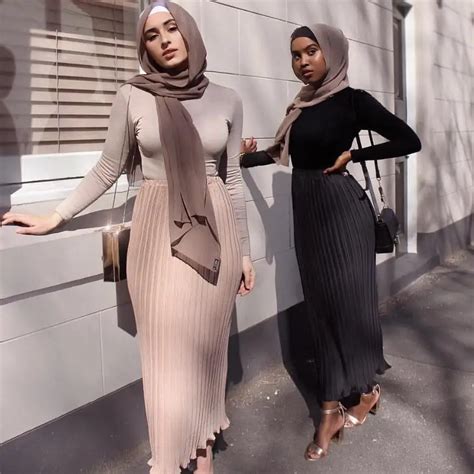 Fashion Womens Pleated Skirts Chiffon Long Skirt Princess Elegant Modest Muslim Bottoms Longer