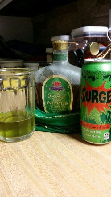 It's part of our commitment to responsible drinking. The Royal Surge-2oz Green Apple Crown Royal & 4oz Surge. It is absolutely amazing! My husband ...