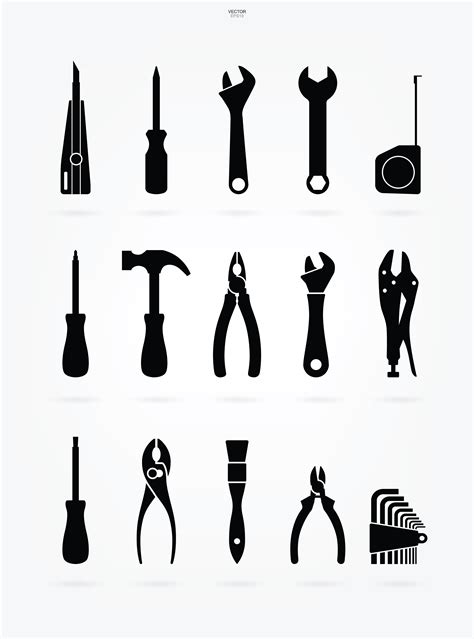Craftsman Tool Silhouette Icon Set 1211402 Vector Art At Vecteezy