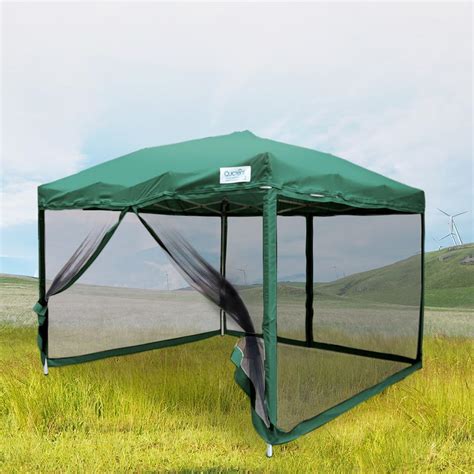 Eurmax 10 x 10 pop up canopy commercial tent outdoor instant canopies party shelter with 4 zippered sidewalls and roller bag with canopy sand bags(black) : Quictent 10x10/8x8 Pop Up Canopy with Netting Screen House ...