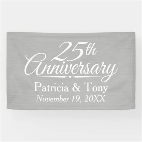 25th Wedding Anniversary Personalized Banner Zazzle