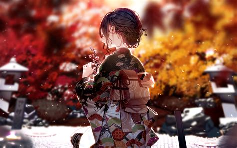 1920x1200 Kimono Dress Anime Girl 4k 1080p Resolution Hd
