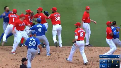 Rougned Odor Punches Jose Bautista In The Face After Blue Jays