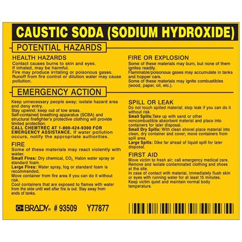 Caustic Soda Sodium Hydroxide 3 3 4 In Ht Label 20TH64 93509