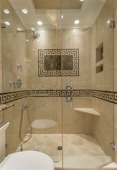 Greek Key Marble Bathroom Traditional Bathroom Boston By