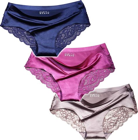 Sexy Lace Underwear For Women Frozen Silk Seamless Panties With Silky Tactile Touch Pack