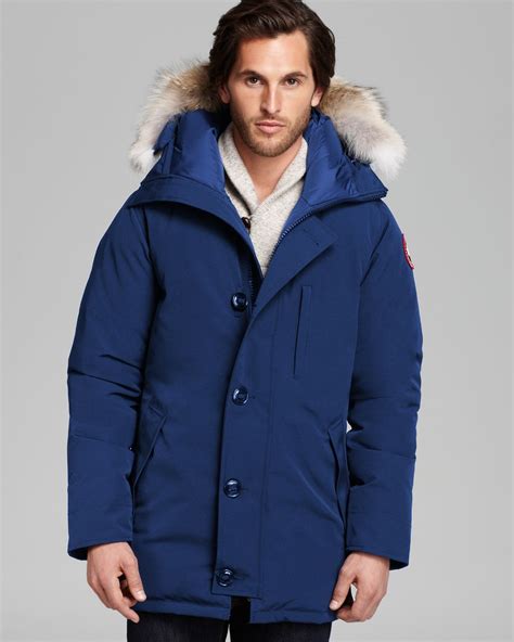 Lyst Canada Goose Chateau Parka With Fur Hood In Blue For Men