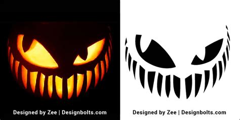 10 Free Scary Halloween Pumpkin Carving Stencils Patterns